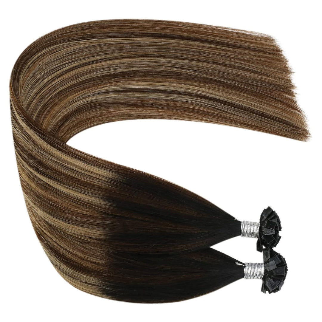 Ugeat Flat Tip Extensions Bonding Extension Echthaar Balayage Extensions Echthaar Keratin Bondings S