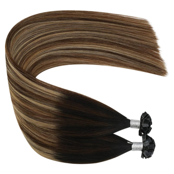 Ugeat Flat Tip Extensions Bonding Extension Echthaar Balayage Extensions Echthaar Keratin Bondings S
