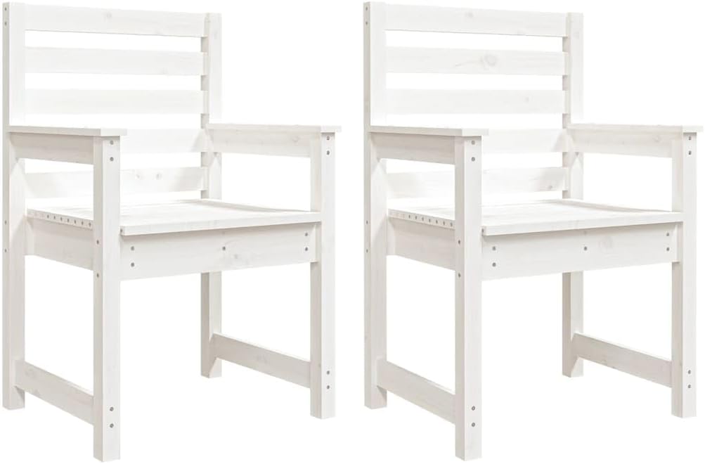 vidaXL Gartenstühle 2 STK., Gartenstuhl mit Rückenlehne Armlehnen, Gartensessel Terrassenstuhl Holzr