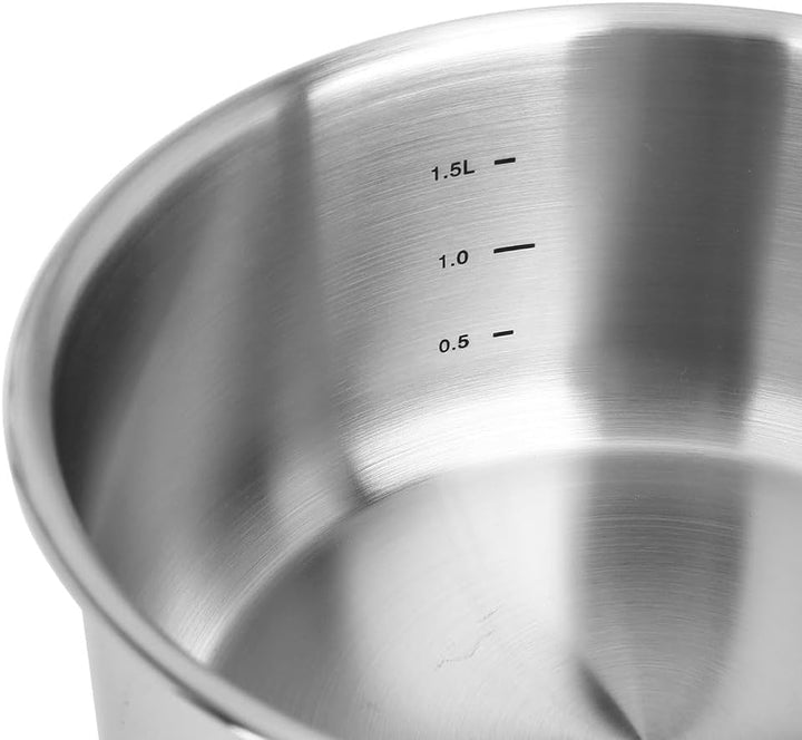 Sitram 714248 Edelstahl-Kochgeschirr, 8-teilig, 3 Pfannen Ø 20,24,28 cm + 2 Töpfe Ø 16,18 cm + 2 Gla