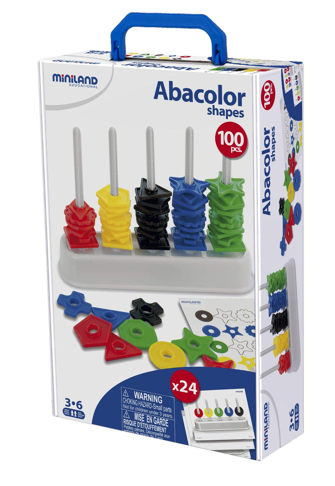 MINILAND EDUCATIONAL 95270 Koffer Formenspiel ABA Color 100 Formen