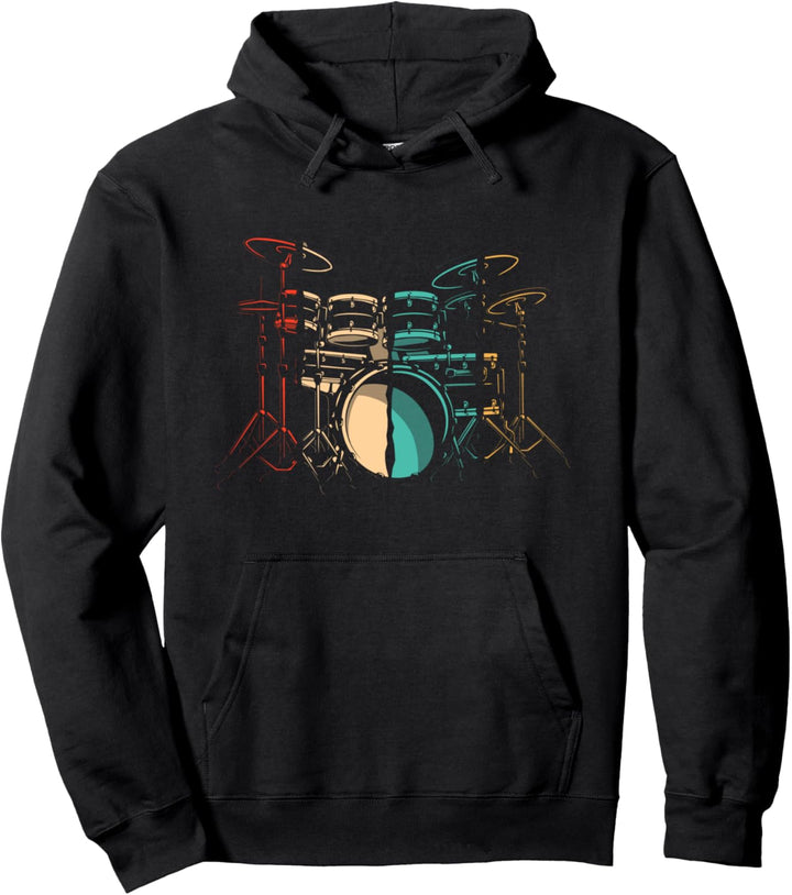 Schlagzeugstöcke im Vintage-Retrommel-Stil Pullover Hoodie