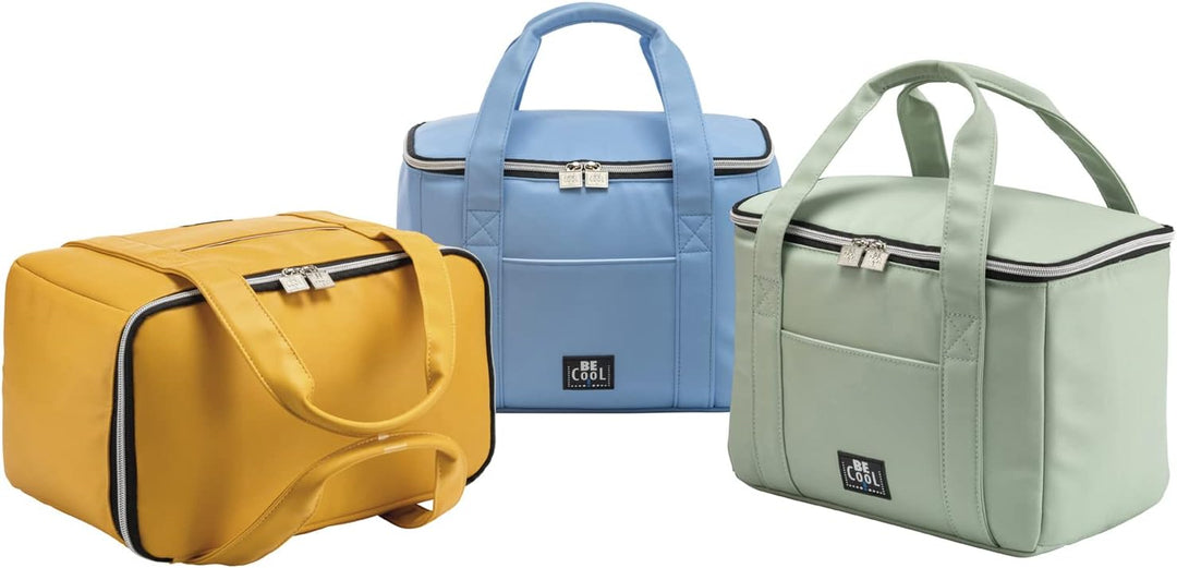 Elegante City Kühltasche 28x18x21 cm, ca. 10,5 l Volumen mit Breiten Tragegriffen für Picknick, Schu