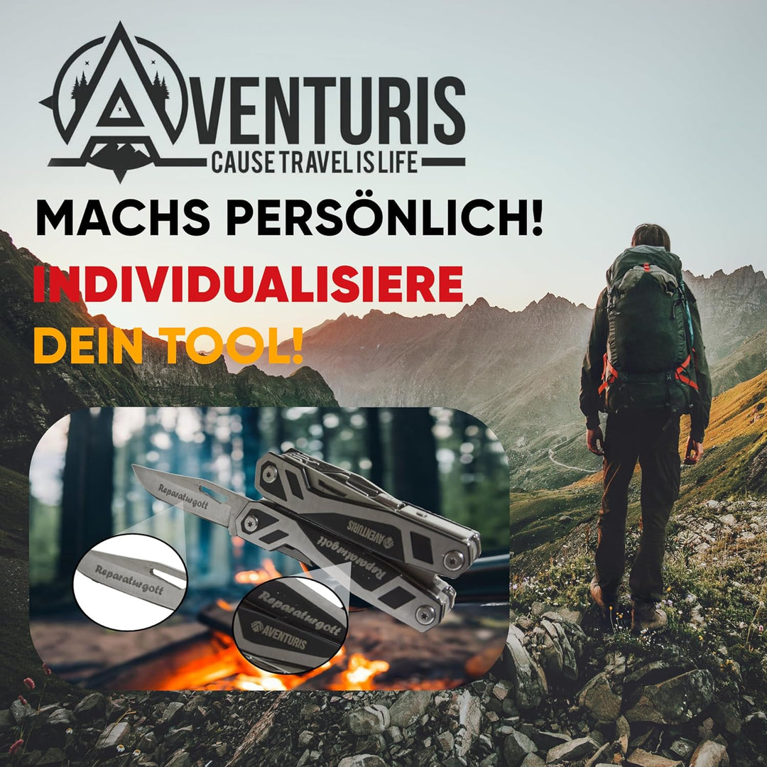 AVENTURIS® Multitool-Werkzeug 21 Funktionen [Edelstahl] Deutscher Standard! Ein Multifunktionswerkze