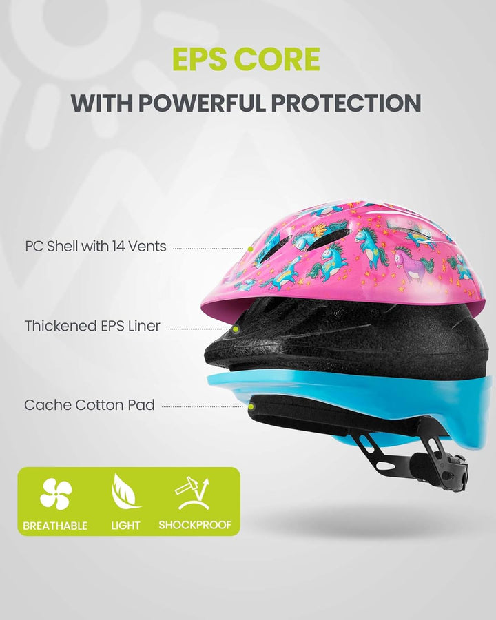 OutdoorMaster Kinderhelm, Fahrradhelm für Kinder, Individuelle Grössenanpassung, Optimierte Belüftun