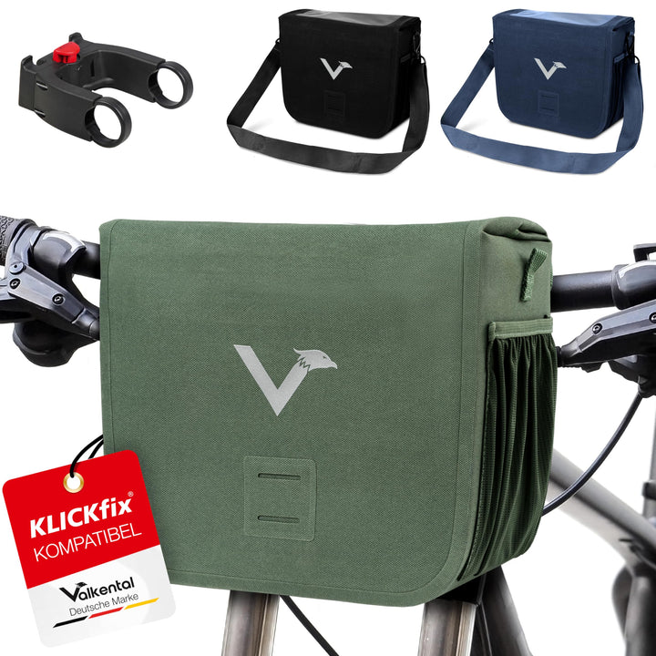 Valkental x KLICKfix Lenkertasche 7L mit Handyfach, für Ebike | 7L Volumen, praktische Lenkertasche