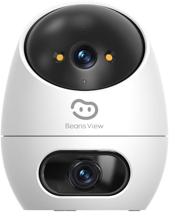 Beans View 2K+2K (3MP+3MP) Innenkamera Zwei Objektiven für Überwachung und Sicherheit, 2,4 GHz WLAN,