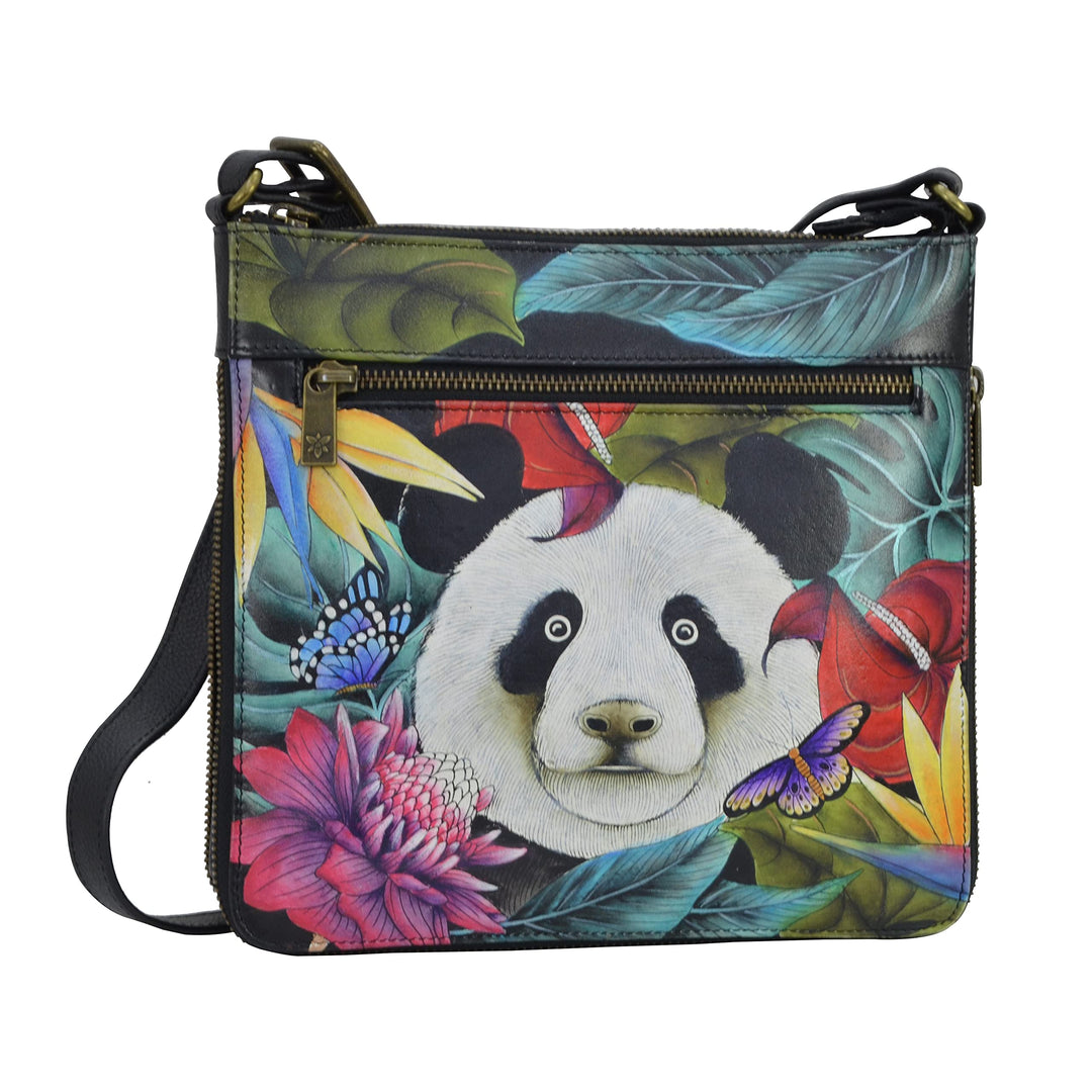 Anuschka Damen Medium Crossbody Octr Umhängetasche Butterfly Heaven Rubin, Butterfly Heaven Rubin