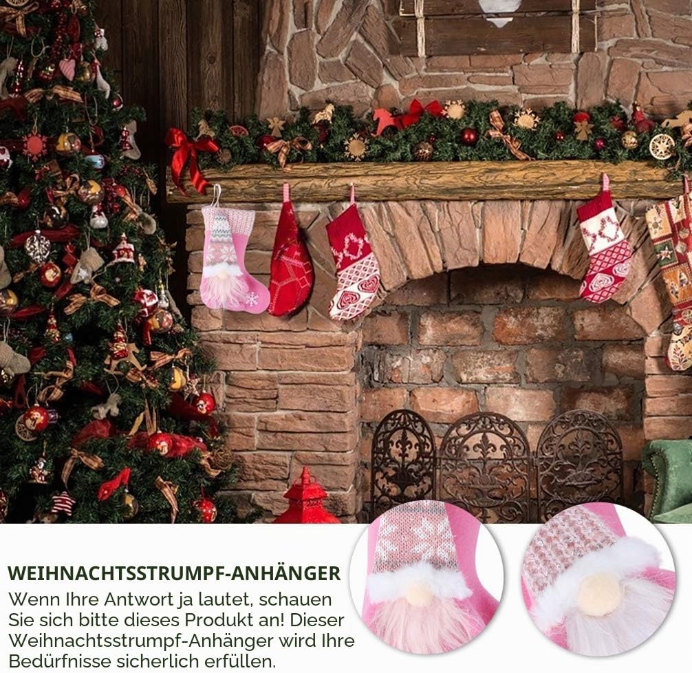 STOBOK 2 Stücke Weihnachtsstrumpf zum aufhängen Nikolausstrumpf Plüsch Wichtel GNOME Geschenktüte Be