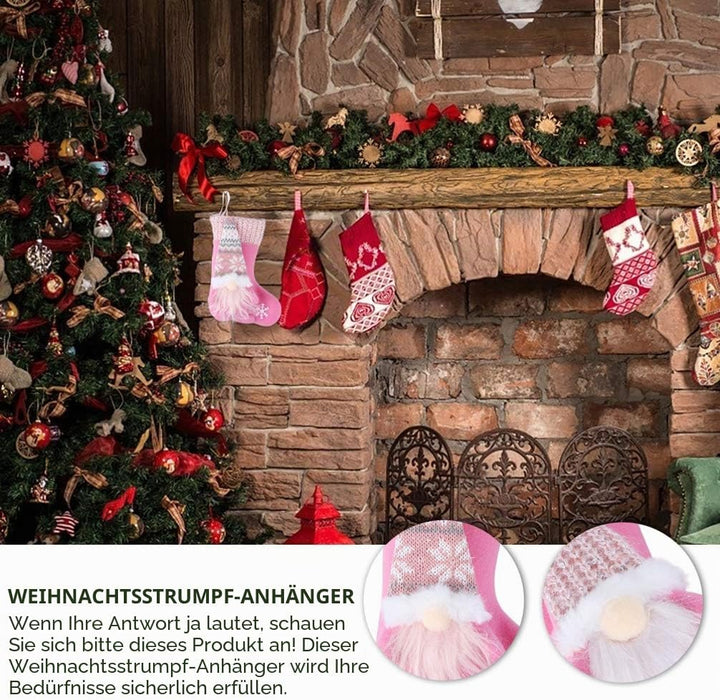 STOBOK 2 Stücke Weihnachtsstrumpf zum aufhängen Nikolausstrumpf Plüsch Wichtel GNOME Geschenktüte Be