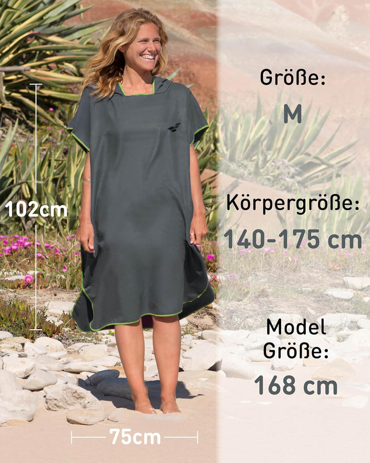 Fit-Flip Surfponcho, Umziehhilfe Damen &amp; Herren – kompakt und sehr leicht – Badeponcho, Umziehhilfe,