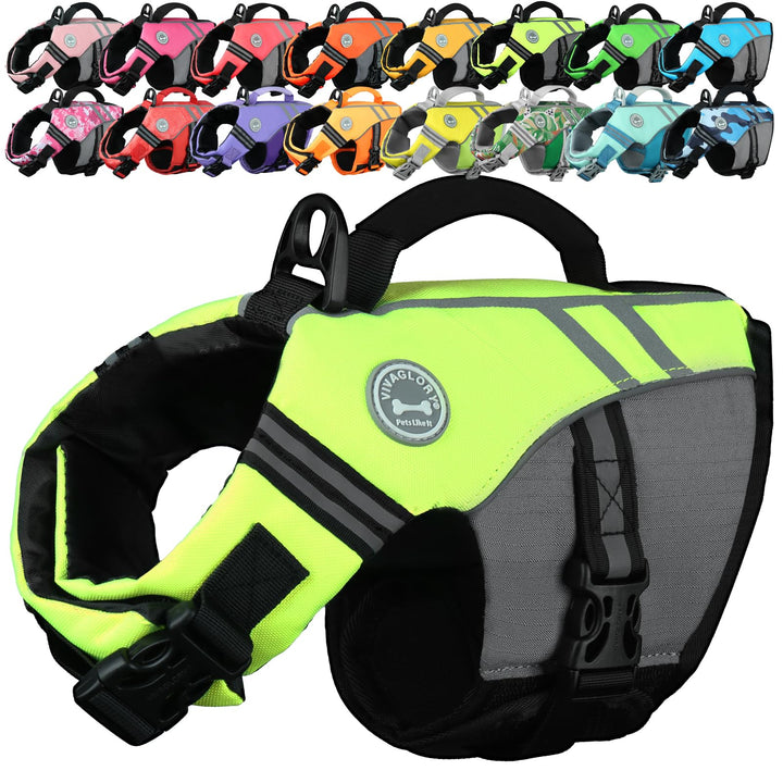 VIVAGLORY Sports Style Schwimmweste Hund, Hundeschwimmweste für Bootfahren, Auftrieb & Schwimmhilfe,