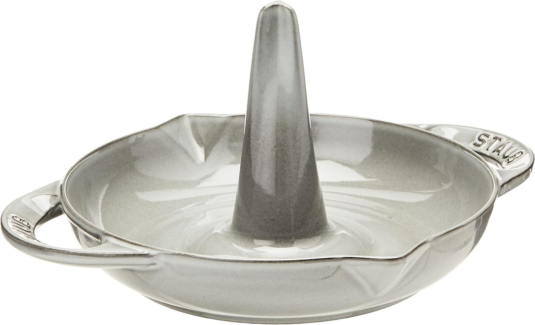 STAUB Hähnchenbräter 24 cm, Gusseisen, Induktionsgeeignet, Graphitgrau, 26.2 x 22.2 x 11.5 cm