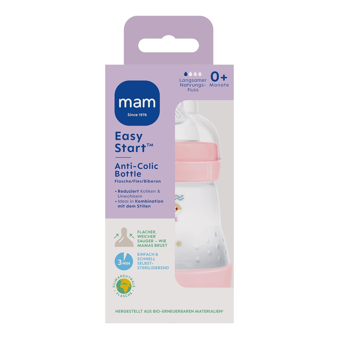 MAM Easy Start Anti-Colic Babyflasche (160 ml), besonders gut akzeptierte Milchflasche, Baby Trinkfl