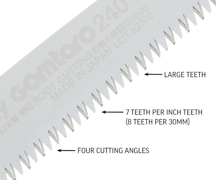 Silky Ersatzblatt für Silky Säge Gomtaro Wurzel 240mm, doppelt gehärtetes Blatt mit grober Verzahnun