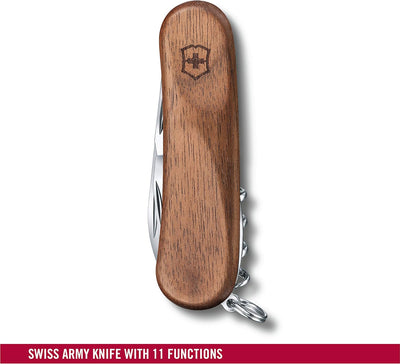 Victorinox, Taschenmesser, Evolution 10 Wood, 85 mm, braun (11 Funktionen, Klinge, Dosenöffner, Schr