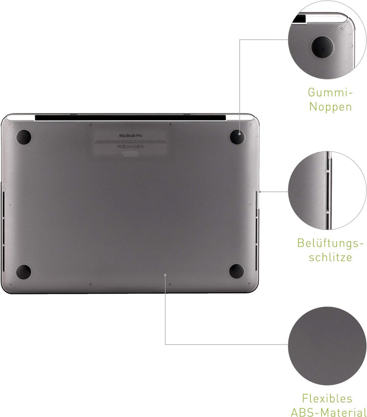 KMP Schutzhülle passend für MacBook Pro Retina 15“ (02/2013, 10/2013, 08/2014, 05/2015) – Anthracite