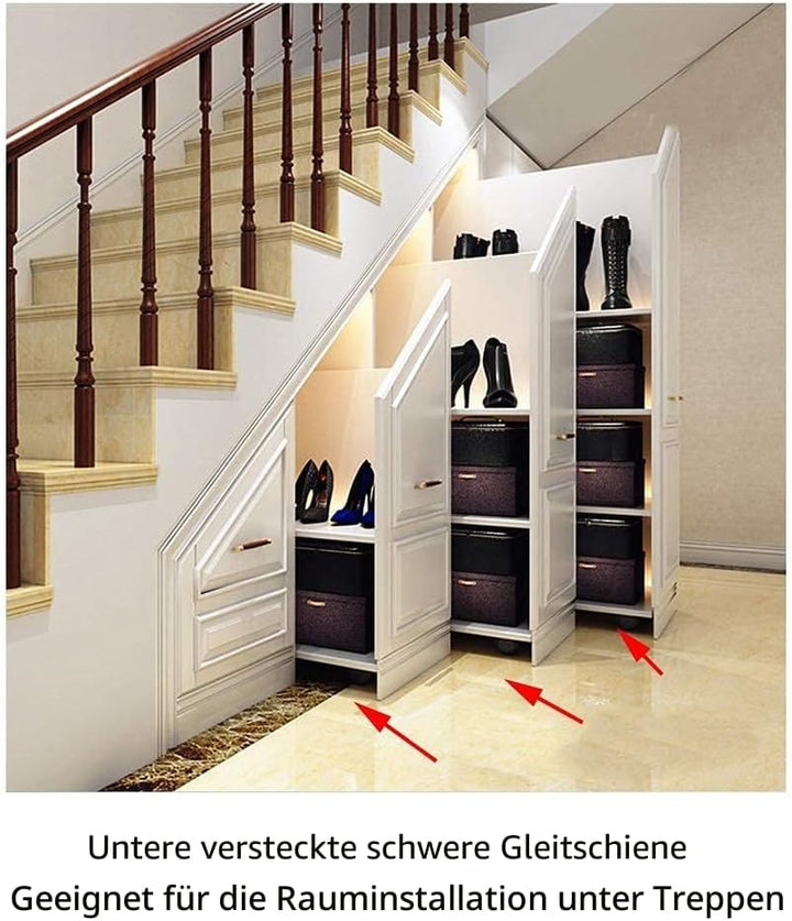AOLISHENG Schubladenschienen Bodenhalterung 400 mm 3 Falten Auszugsschienen Vollauszug Schwerlastaus