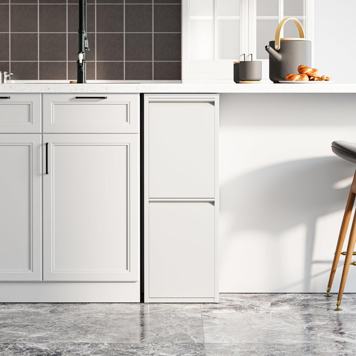 [en.casa] Mülltrennschrank Sollentuna Abfallschrank aus Metall 93 x 33 x 25 cm Mülltrennsystem mit 2