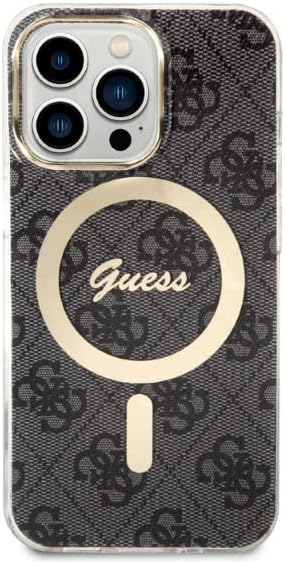 Guess Bündeln GUBPP13LH4EACSK Hülle und Ladegerät iPhone 13 Pro Schwarz Hard case 4G Print