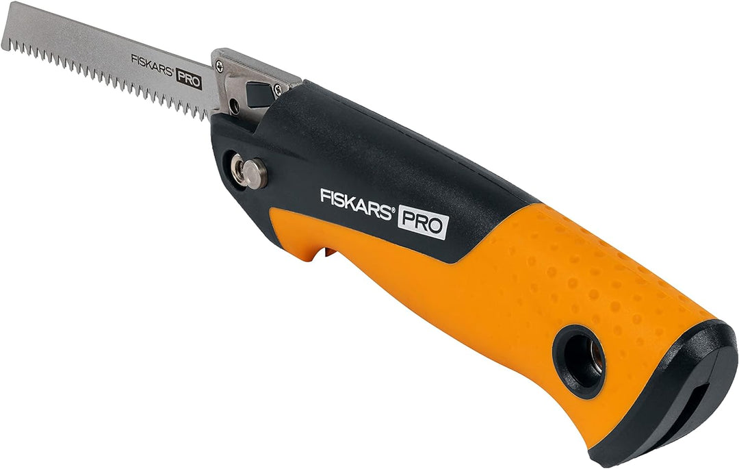 Fiskars Pro Kompakte Klappsäge, Inkl. 2 Sägeblättern, Sägeblattlänge: 15 cm, 13 TPI und 24 TPI, Schw