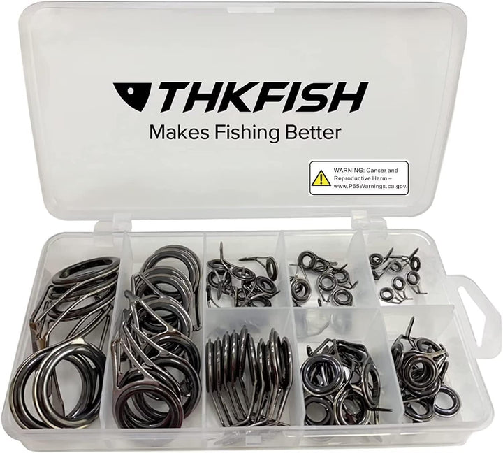 THKFISH Ruten Reparatur Kit Spinn Ruten Reparatur Keramik Edelstahl Carbon Spinnrutenführungen Angel
