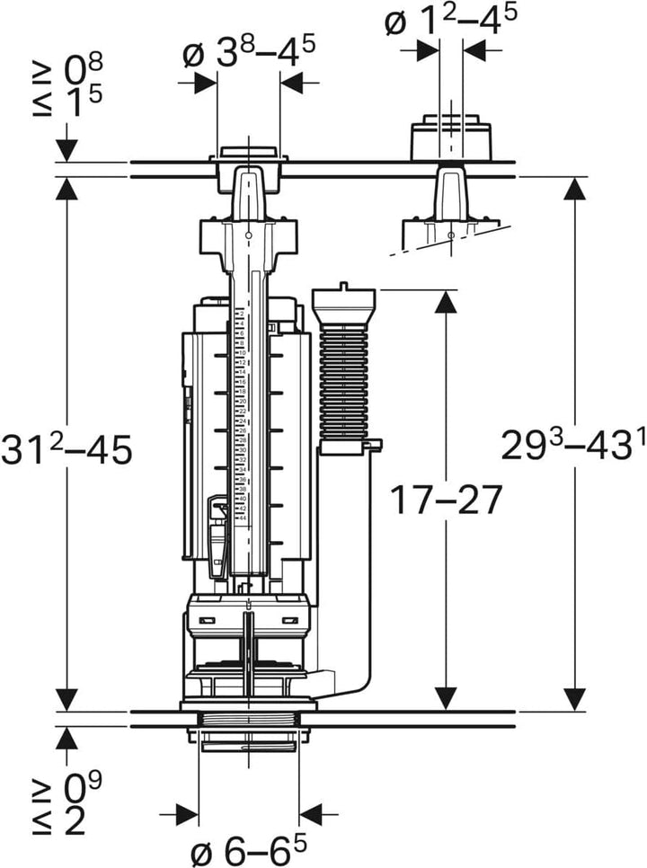 Geberit 282.302.21.2 Mechanismus Serie 290, Doppelspülung,