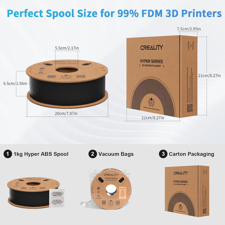 Creality Offizielles Hyper ABS Filament, Creality 3D Drucker Filament 1.75mm für Hochgeschwindigkeit