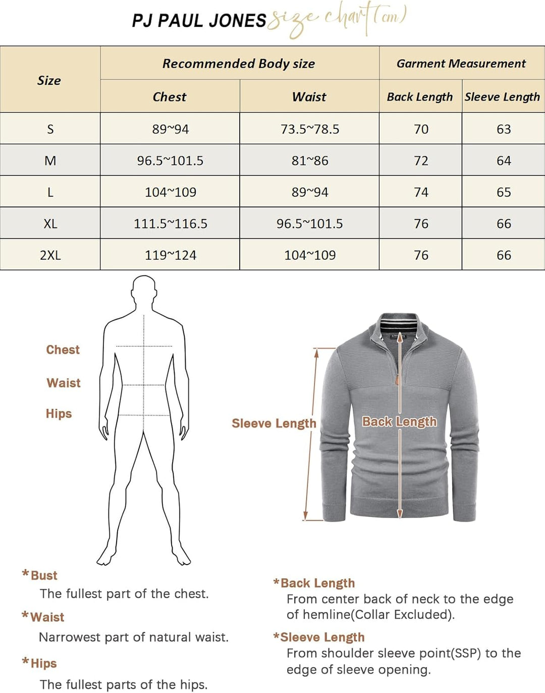 PaulJones Herren Half Zip Pullover Turtleneck mit V-Ausschnitt Langarm und Stehkragen S Dunkelblau,