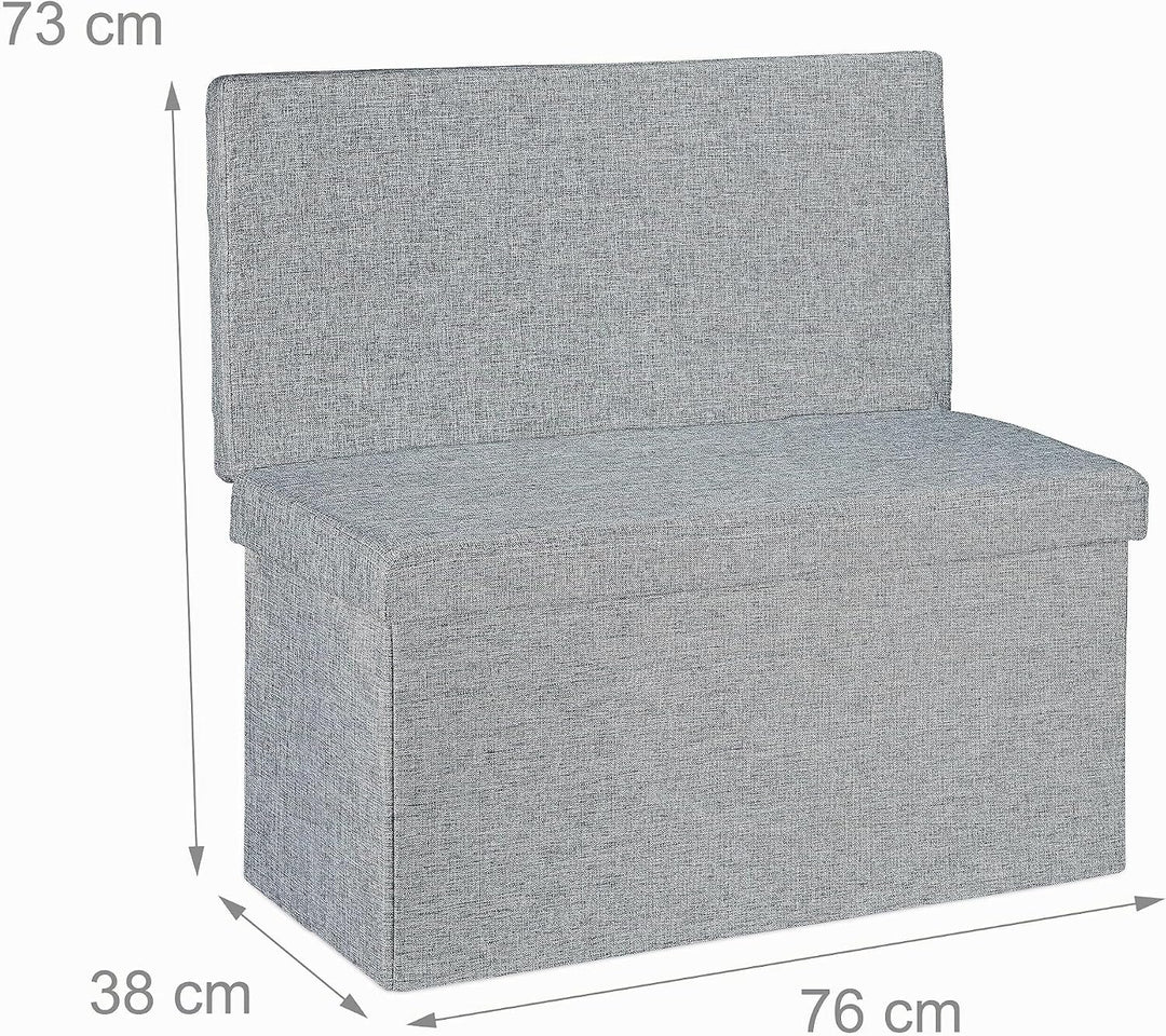 Relaxdays Faltbarer Sitzhocker mit Lehne L HBT 73 x 76 x 38 cm Sitzbank und stabiler Sitzcube als Fu