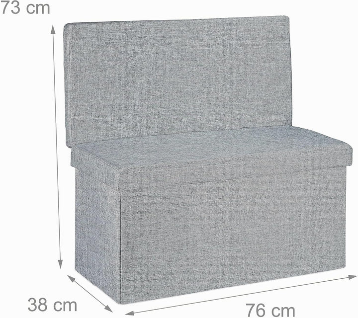 Relaxdays Faltbarer Sitzhocker mit Lehne L HBT 73 x 76 x 38 cm Sitzbank und stabiler Sitzcube als Fu
