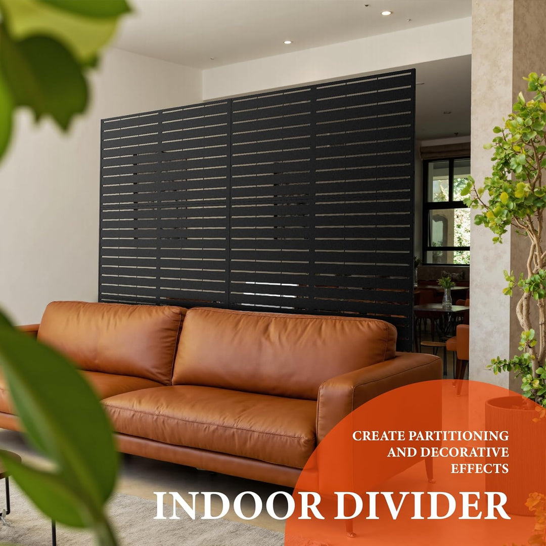 GarveeTech Paravent Outdoor, 120x180cm Freistehender Sichtschutz aus Stahl, Windschutz für Terrasse