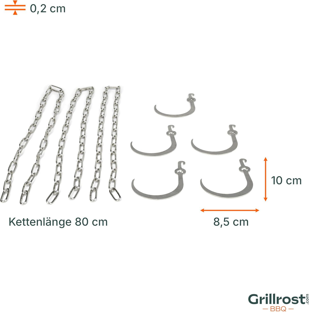 Grillrost.com Das Original Asado Haken-Set - Erweiterung für den Asado Dom Asado Hakenset, Asado Hak