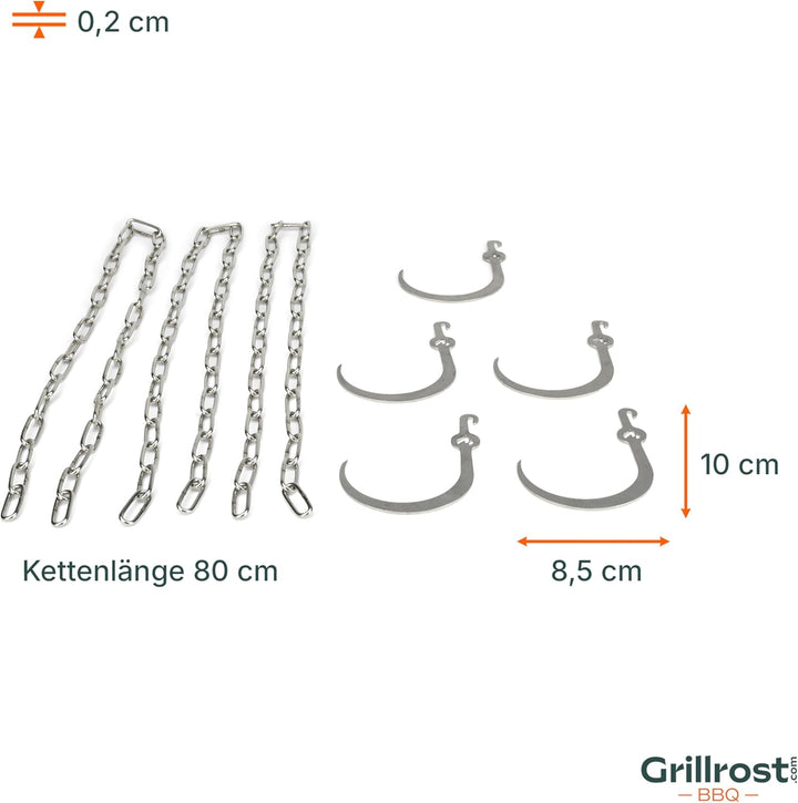Grillrost.com Das Original Asado Haken-Set - Erweiterung für den Asado Dom Asado Hakenset, Asado Hak