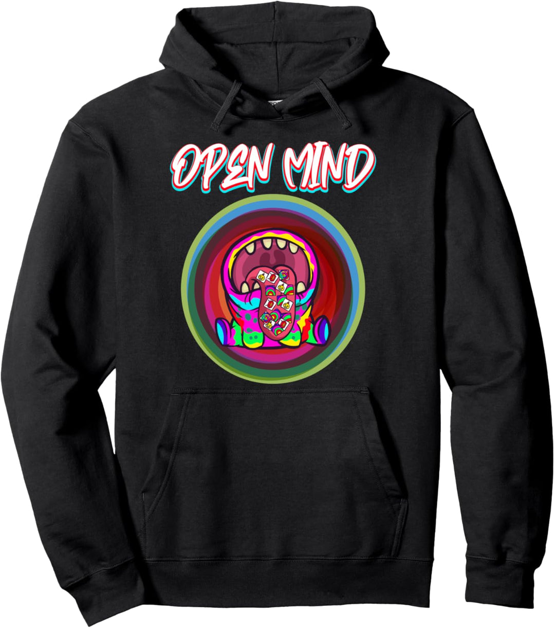 Acid Monster Magic Mushrooms Tekkno Trippy Open Mind Pullover Hoodie