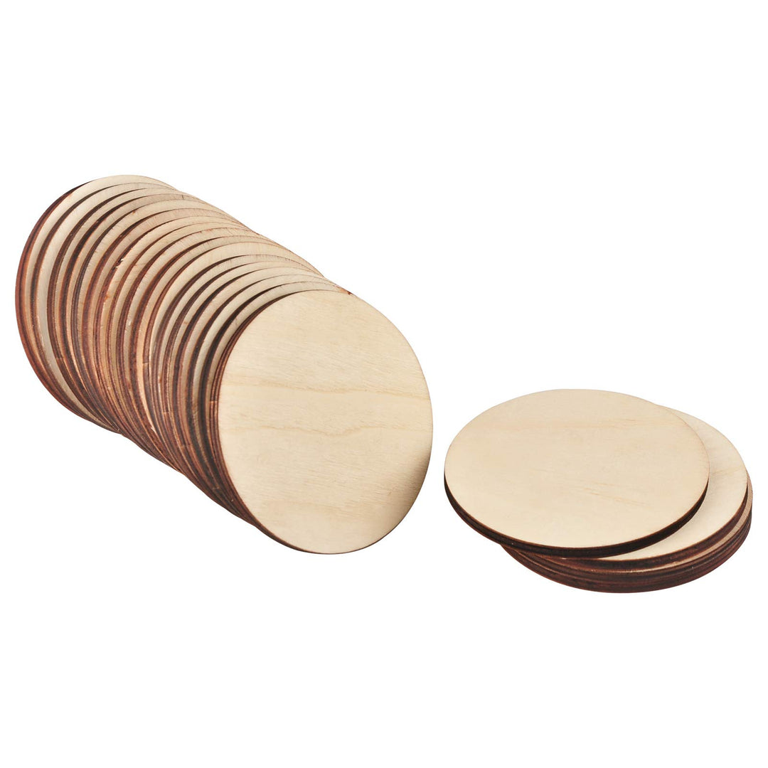 Artificer 6mm Dicke Runde Holzscheiben zum Basteln (26 Stk) 10cm, Sperrholz Blanko Holzplatte Rund 1