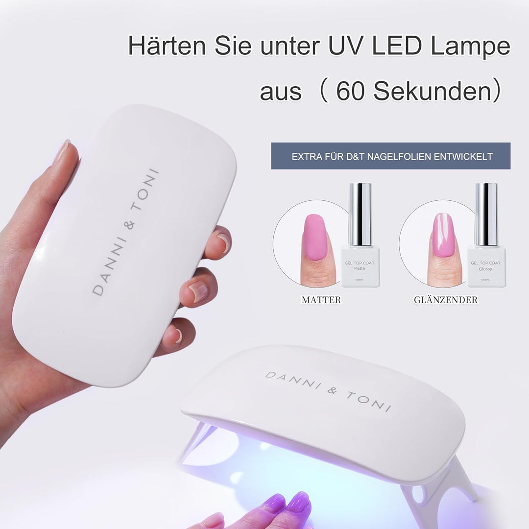 DANNI &amp; TONI Halb ausgehärtete Gel Nagelfolien (Desert Rose) Braun Verlauf Goldprägung Goldfolie Glä