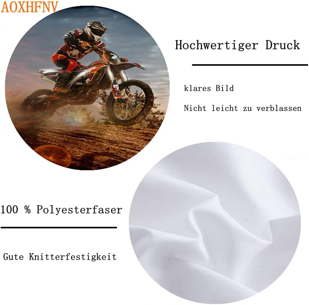 AOXHFNV 3D Motorrad-Bettbezug Motocross-Bettwäsche-Set Motorrad-Rennbettbezug mit Kissenbezug für Te