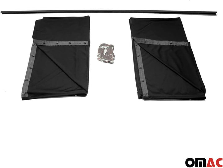 OMAC Heckklappe Gardinen Sonnenschutz Vorhänge kompatibel mit VW Multivan T7 L1 L2 Schwarz 2tlg 130x