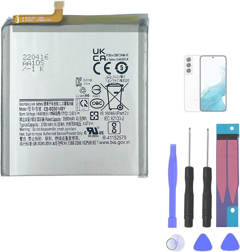 Aousavo EB-BS901ABY ersatz akku Kompatibel mit Galaxy S22 (S901B)