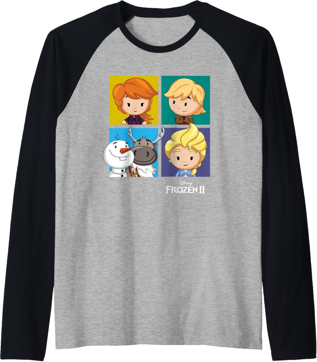 Disney Frozen 2 Chibi Character Panels Raglan