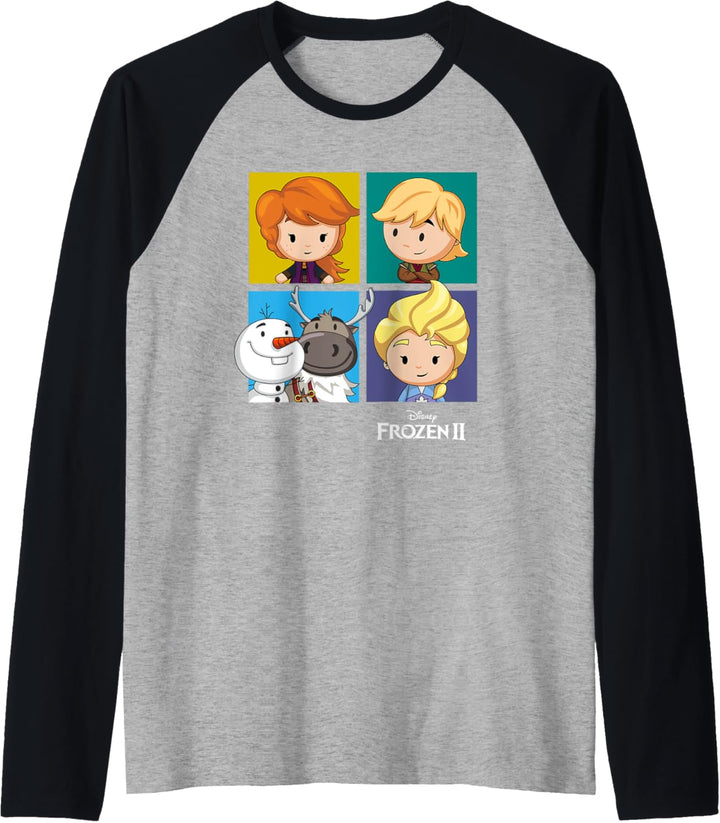 Disney Frozen 2 Chibi Character Panels Raglan