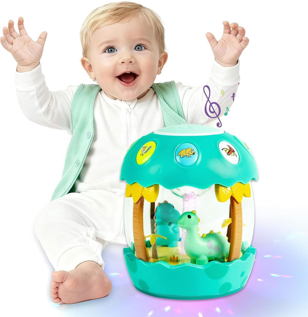 Baby Spielzeug 12-36 Monate, Dinosaurier Kinderspielzeug ab 1 jahr Rollende Drehender Trommel Projek