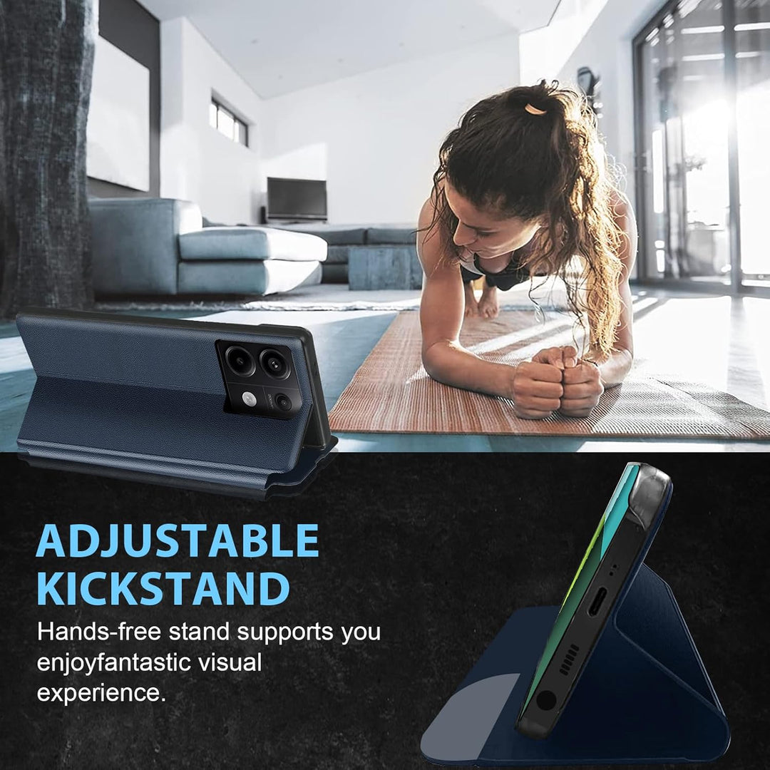 Handyhülle für Xiaomi Redmi Note 13 Pro Hülle Clear View Klappbar Leder Flip Hülle Redmi Note 13 Pro