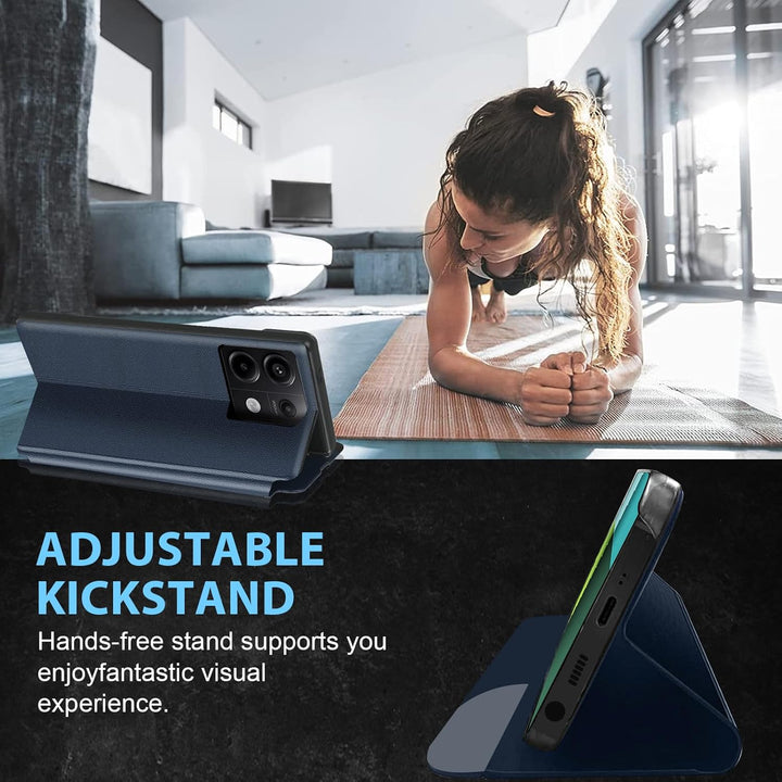 Handyhülle für Xiaomi Redmi Note 13 Pro Hülle Clear View Klappbar Leder Flip Hülle Redmi Note 13 Pro