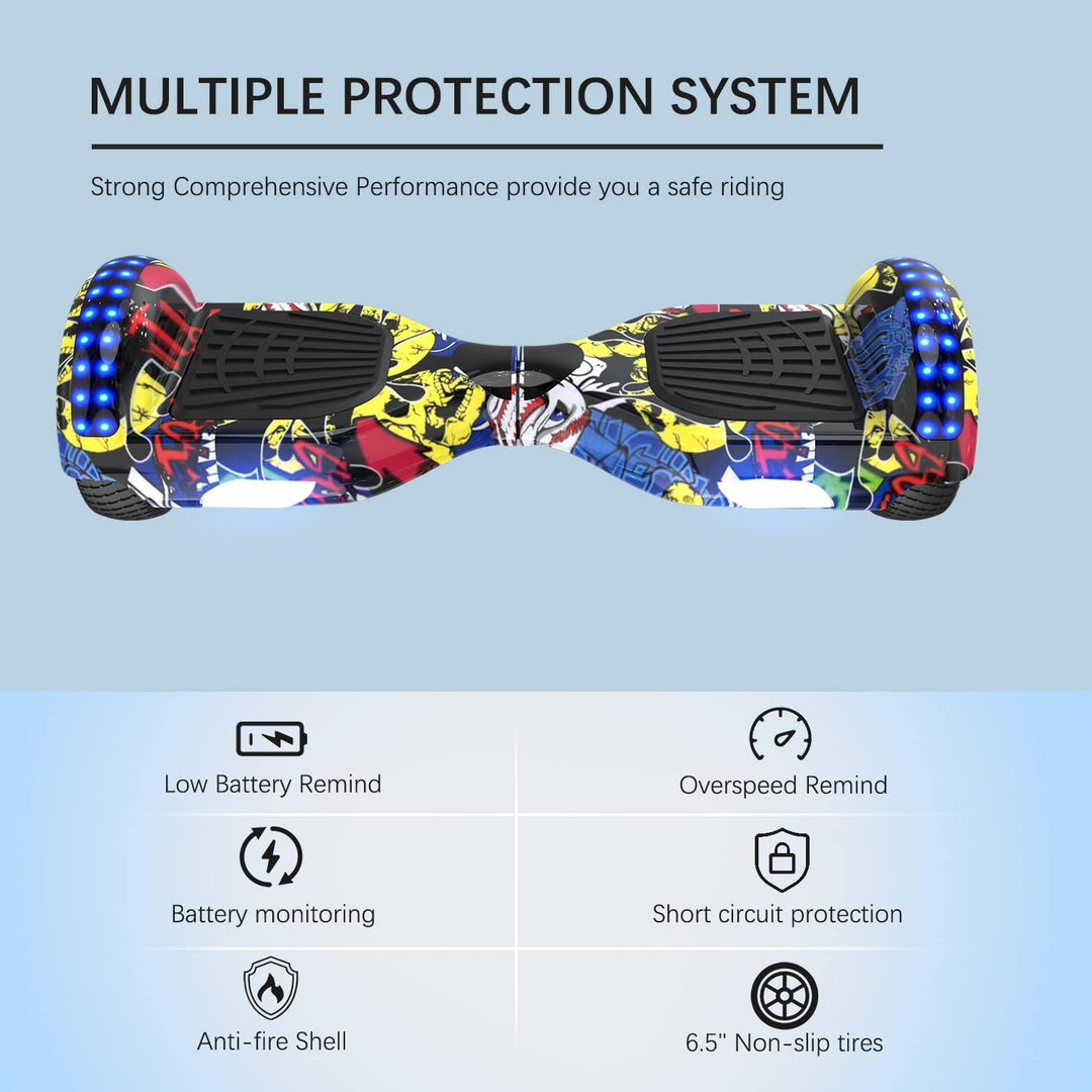 RCB Hoverboards mit Sitz Hoverkart komplett für Kinder, Skateboard mit Set, Hoverboards mit LED Lich
