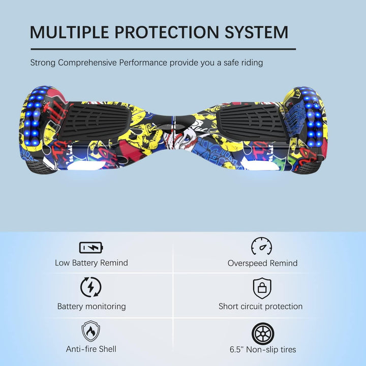 RCB Hoverboards mit Sitz Hoverkart komplett für Kinder, Skateboard mit Set, Hoverboards mit LED Lich