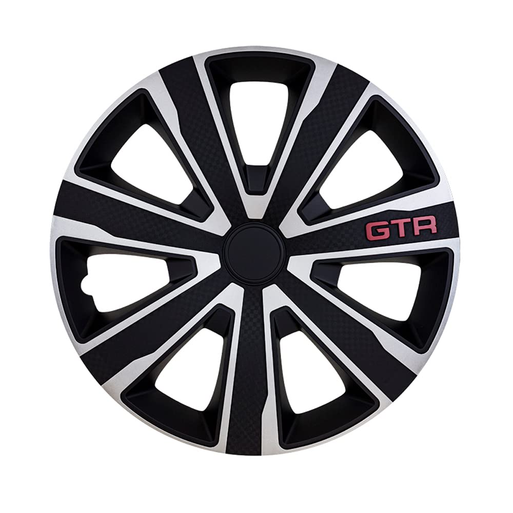 J-Tec Satz Radzierbleden GTR Karbon 16-Zoll Silber/Schwarz Silber/Schwarz 16-Zoll, Silber/Schwarz 16
