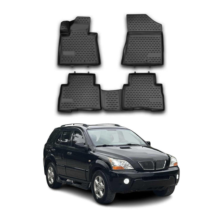 Fussmatten Gummimatten kompatibel mit Kia Sorento 2012-2015 OMAC Gummi Schwarz