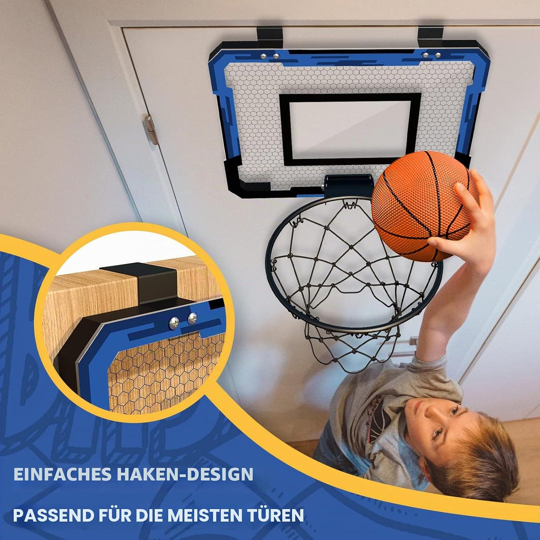 QDRAGON Mini Basketballkorb Kinder, Basketballkorb fürs Zimmer, mit 3 Bällen/Inflator, für Schlafzim